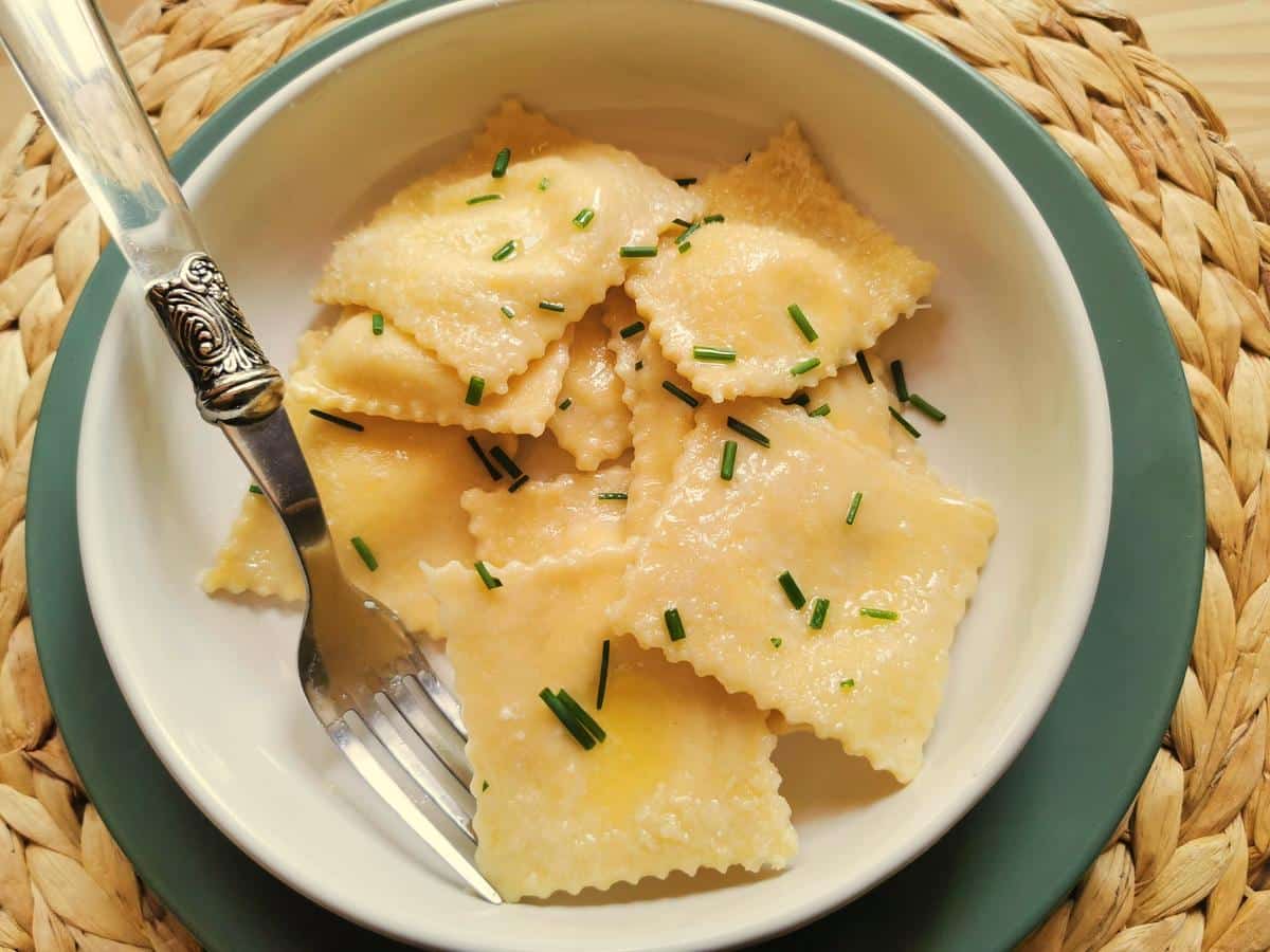 Robiola cheese ravioli.
